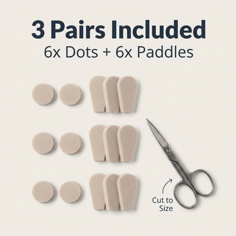 E'arrs Clip on Earring Pads | Adhesive Paddle and Dot Foam | 3 Pairs | Go Betweens | E'arrs - Image 3